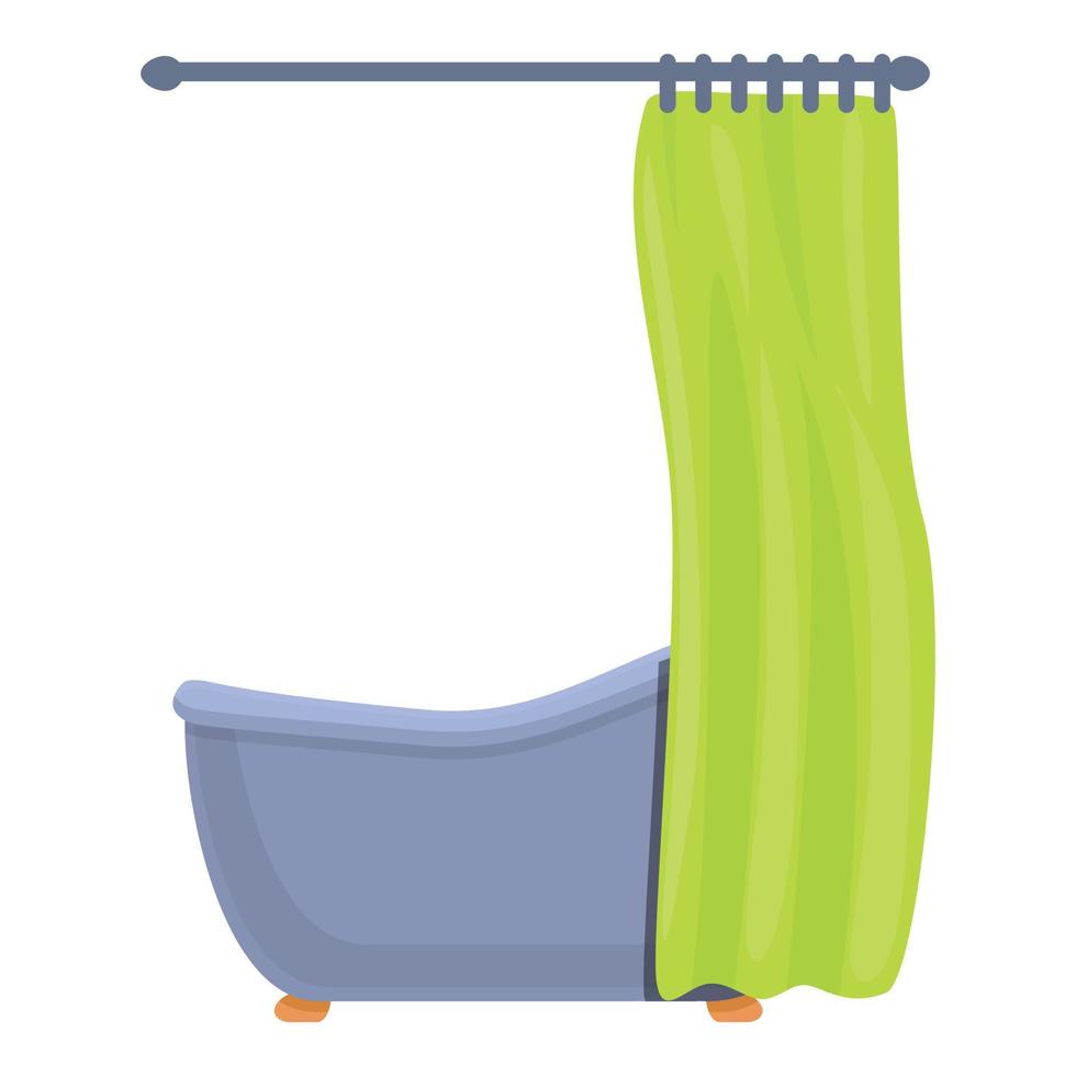 Duschvorhang Badewanne Symbol, Cartoon-Stil vektor