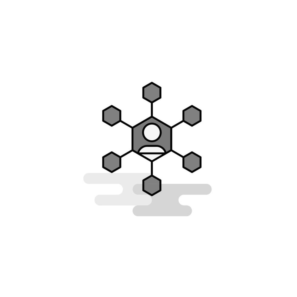 Netzwerk-Web-Symbol flache Linie gefüllter grauer Symbolvektor vektor