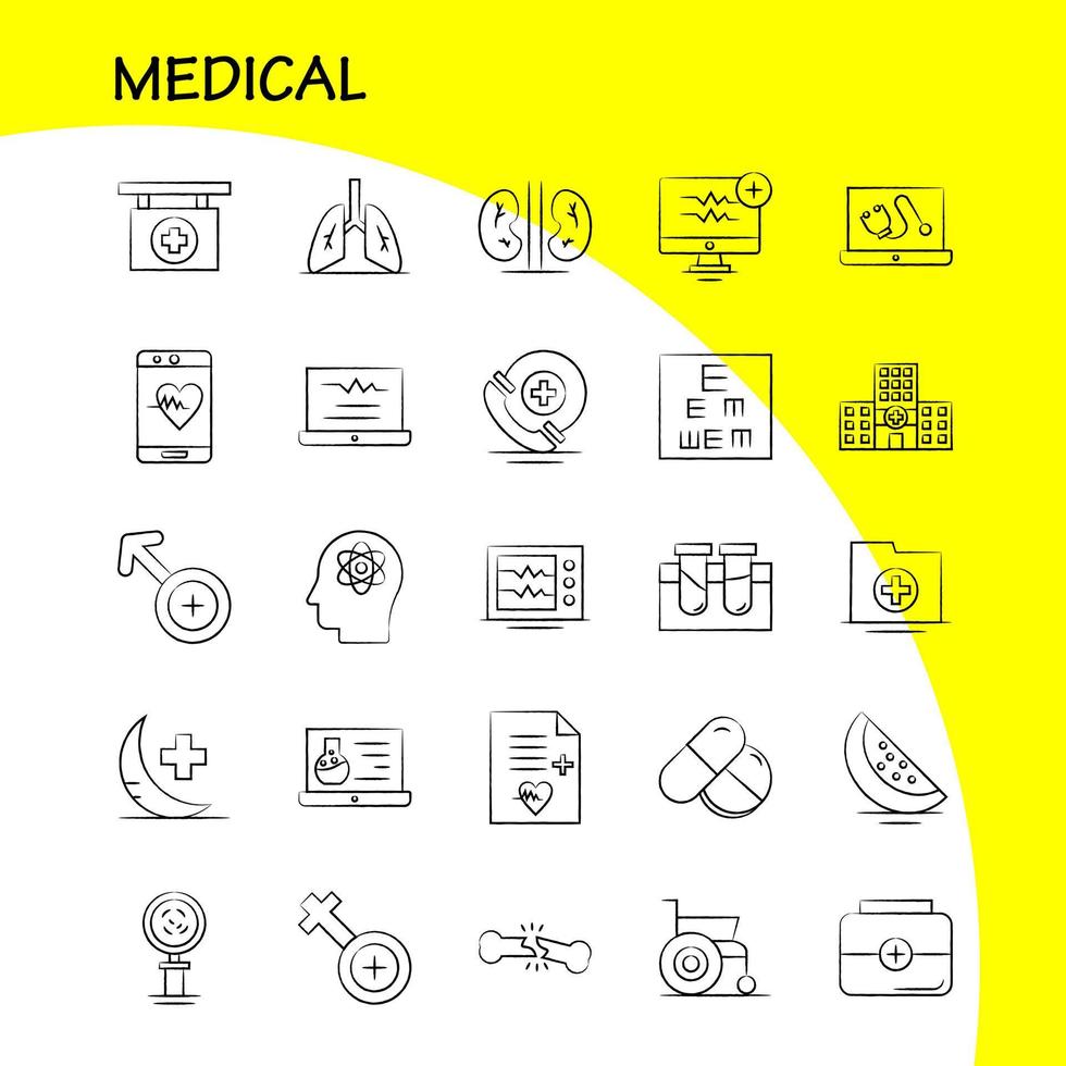 medizinische handgezeichnete symbole für infografiken mobiles uxui-kit und druckdesign umfassen tabletten medizinische medizin wissenschaft kapselformel medizinische medizinsammlung modernes infografik-logo vektor