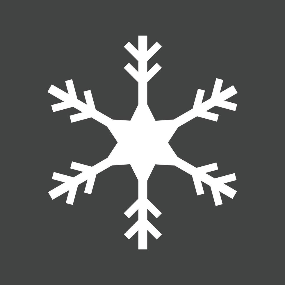 umgekehrtes Symbol für Schneeflocken-Glyphe vektor