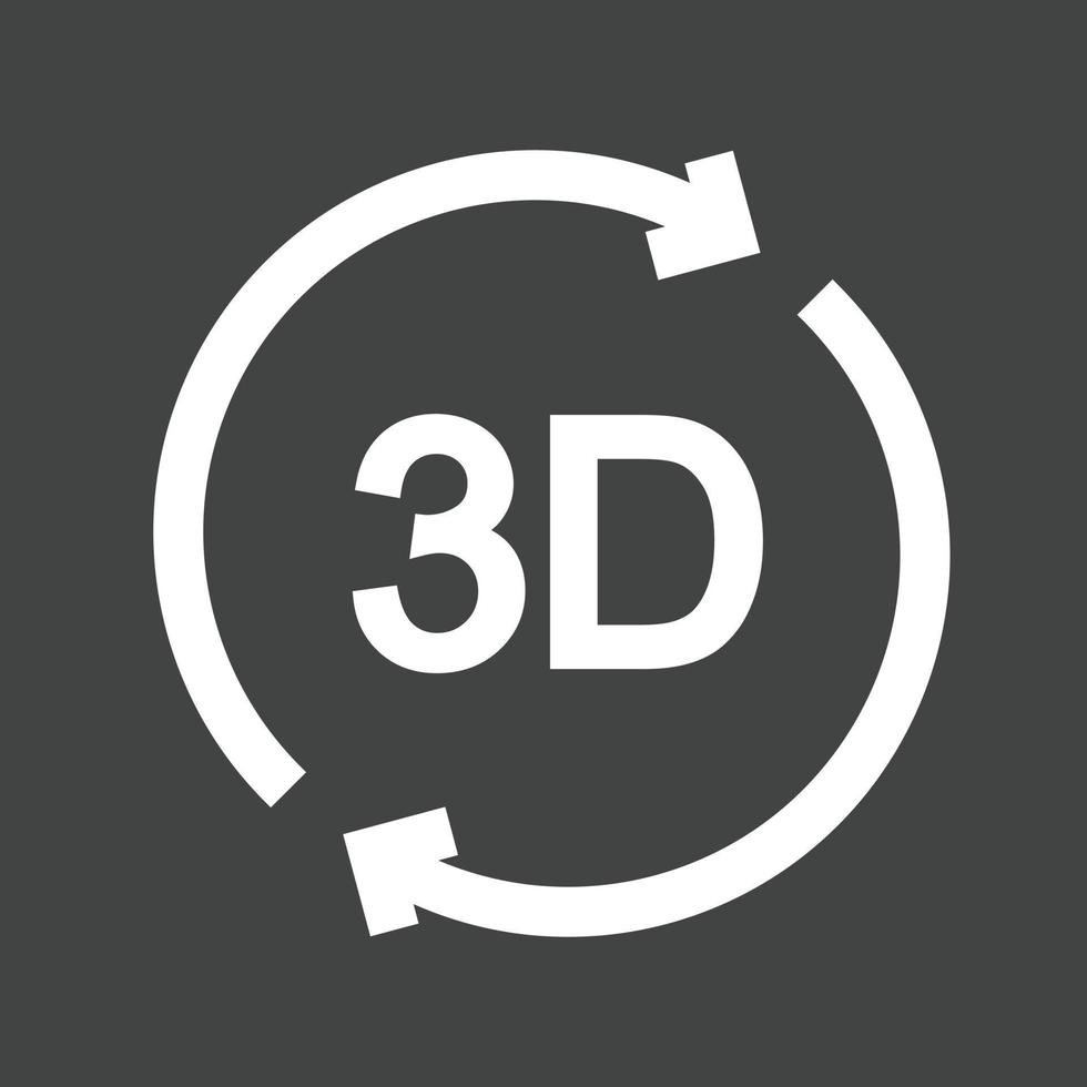 Invertiertes Symbol für 3D-Rotationsglyphe vektor