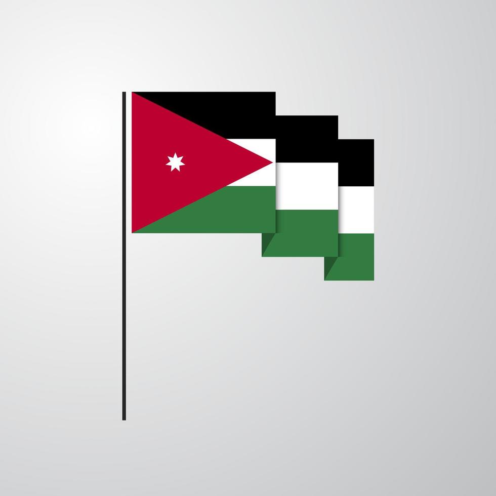 jordanien wehende flagge kreativer hintergrund vektor