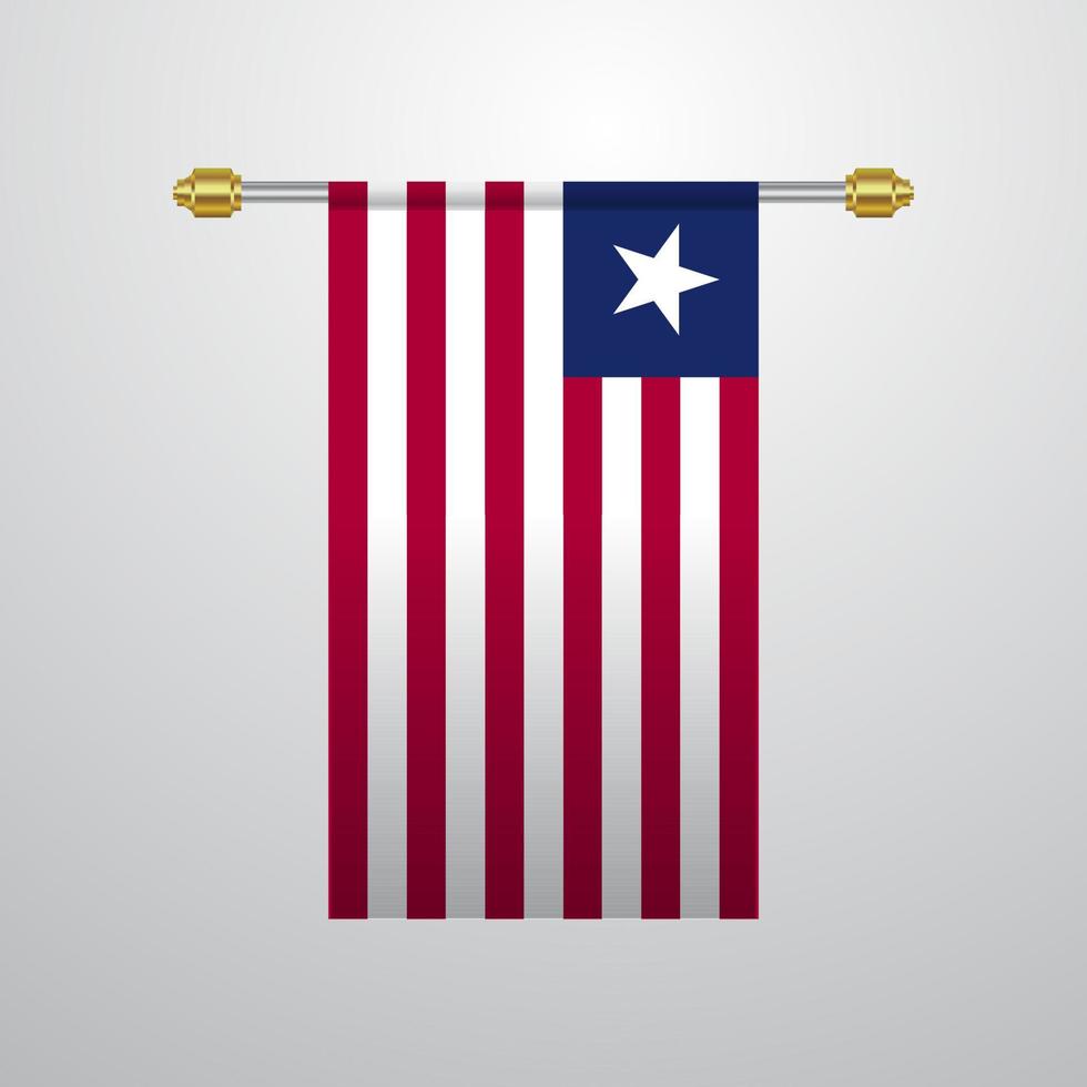 Liberia hängende Flagge vektor