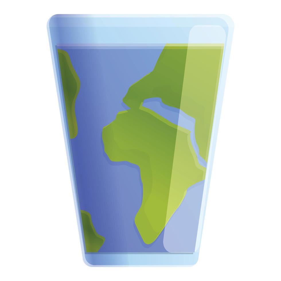 globale Erwärmung Wasserglas-Symbol, Cartoon-Stil vektor
