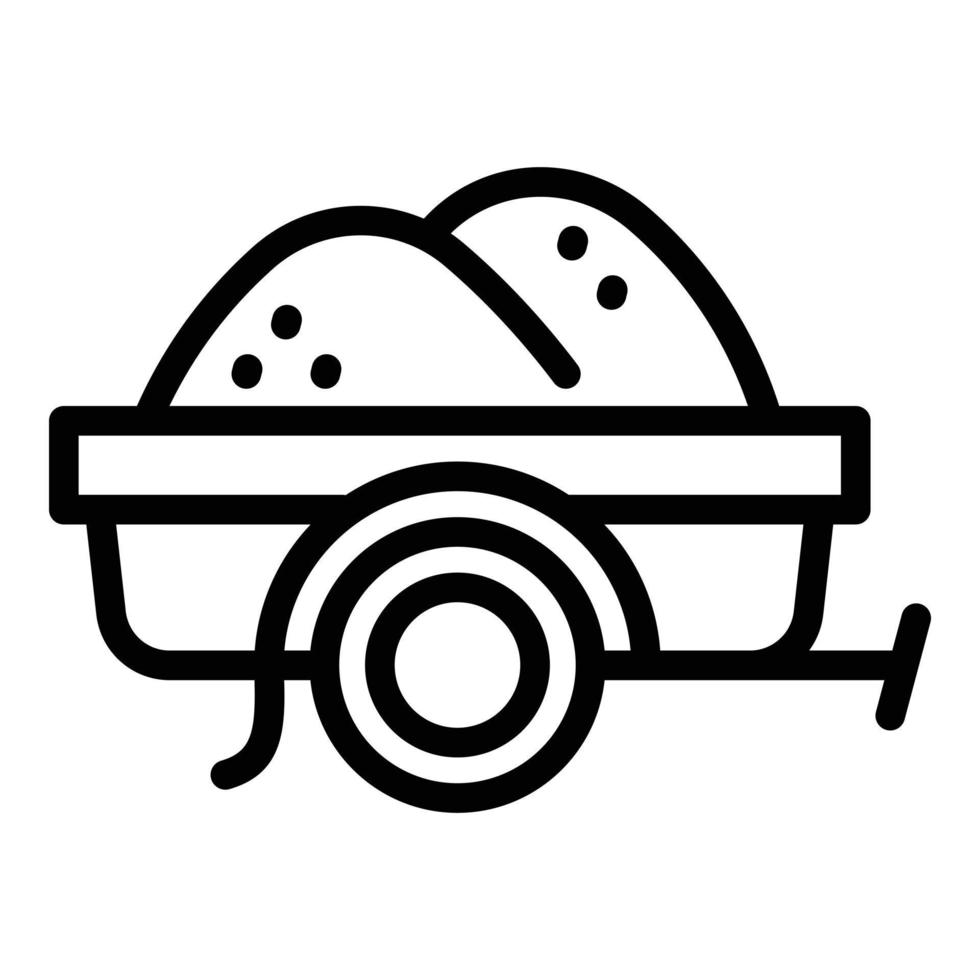 Symbol für Autobauernhofanhänger, Umrissstil vektor