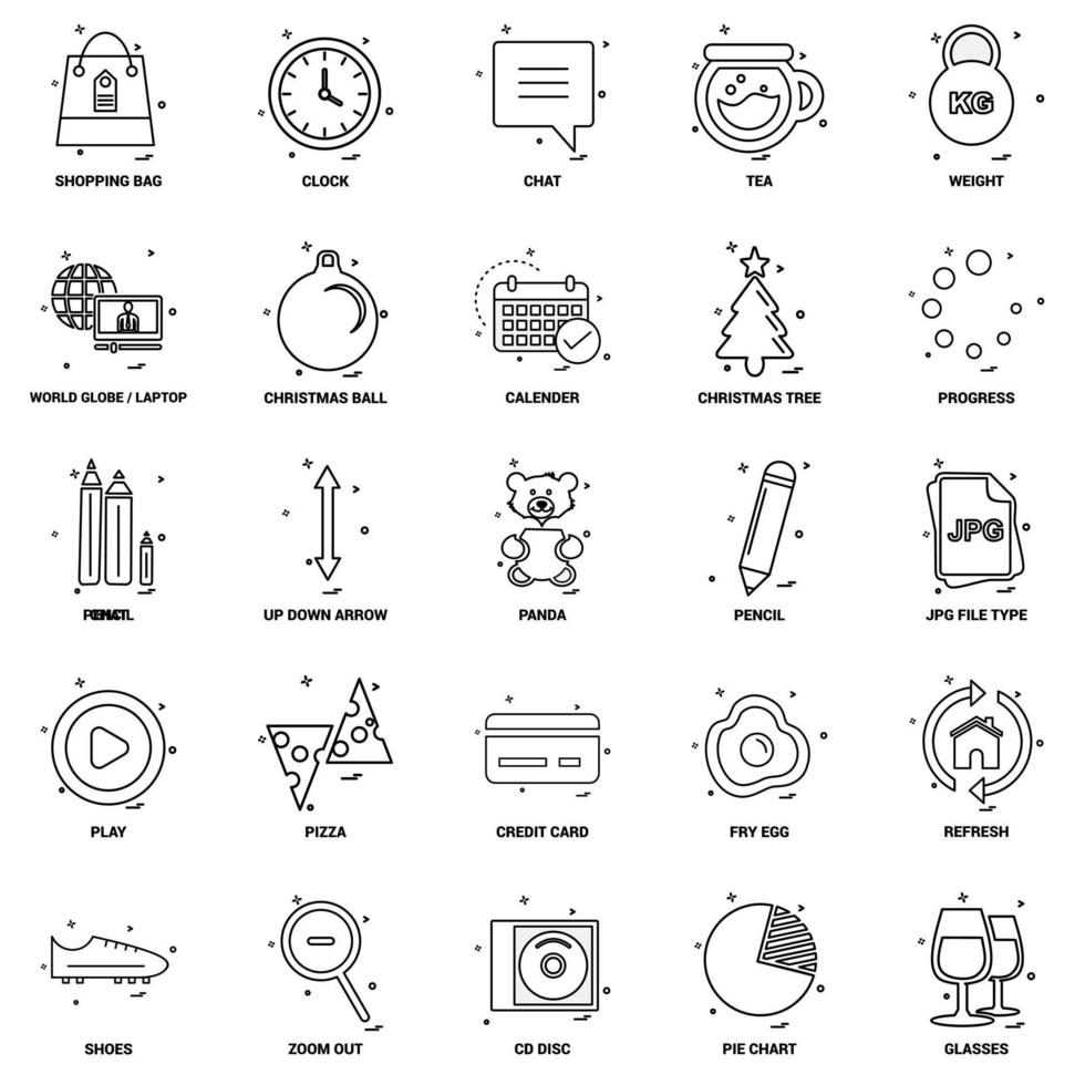 25 företag begrepp blanda linje ikon uppsättning vektor