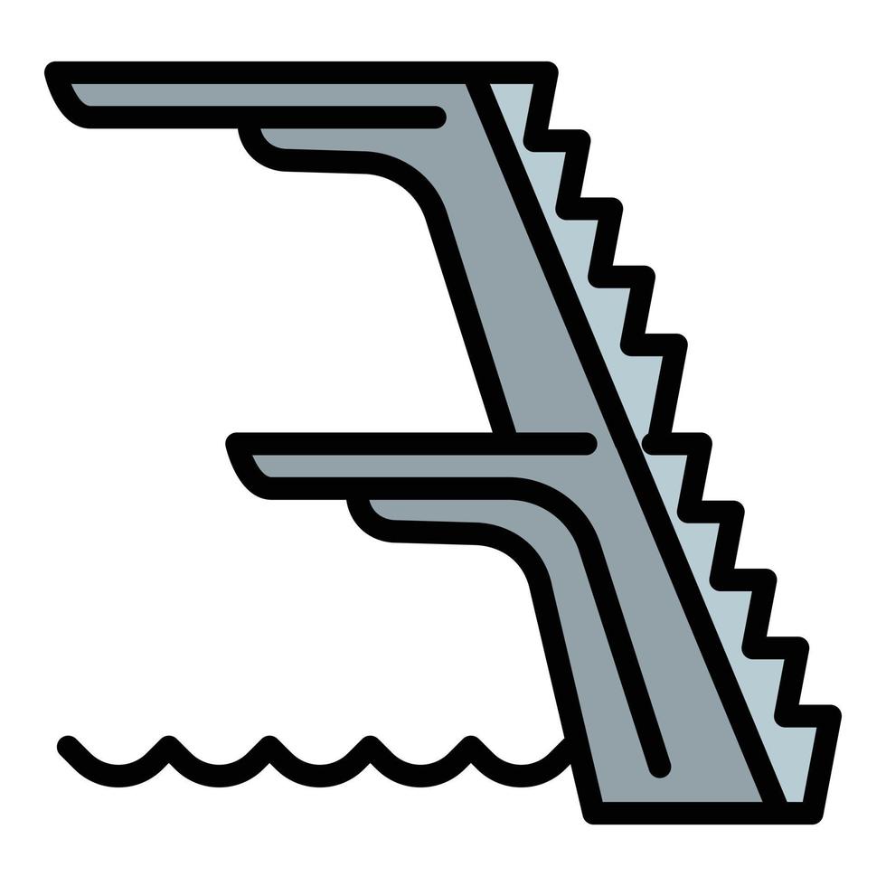 Symbol für Pool-Sprungturm, Umrissstil vektor