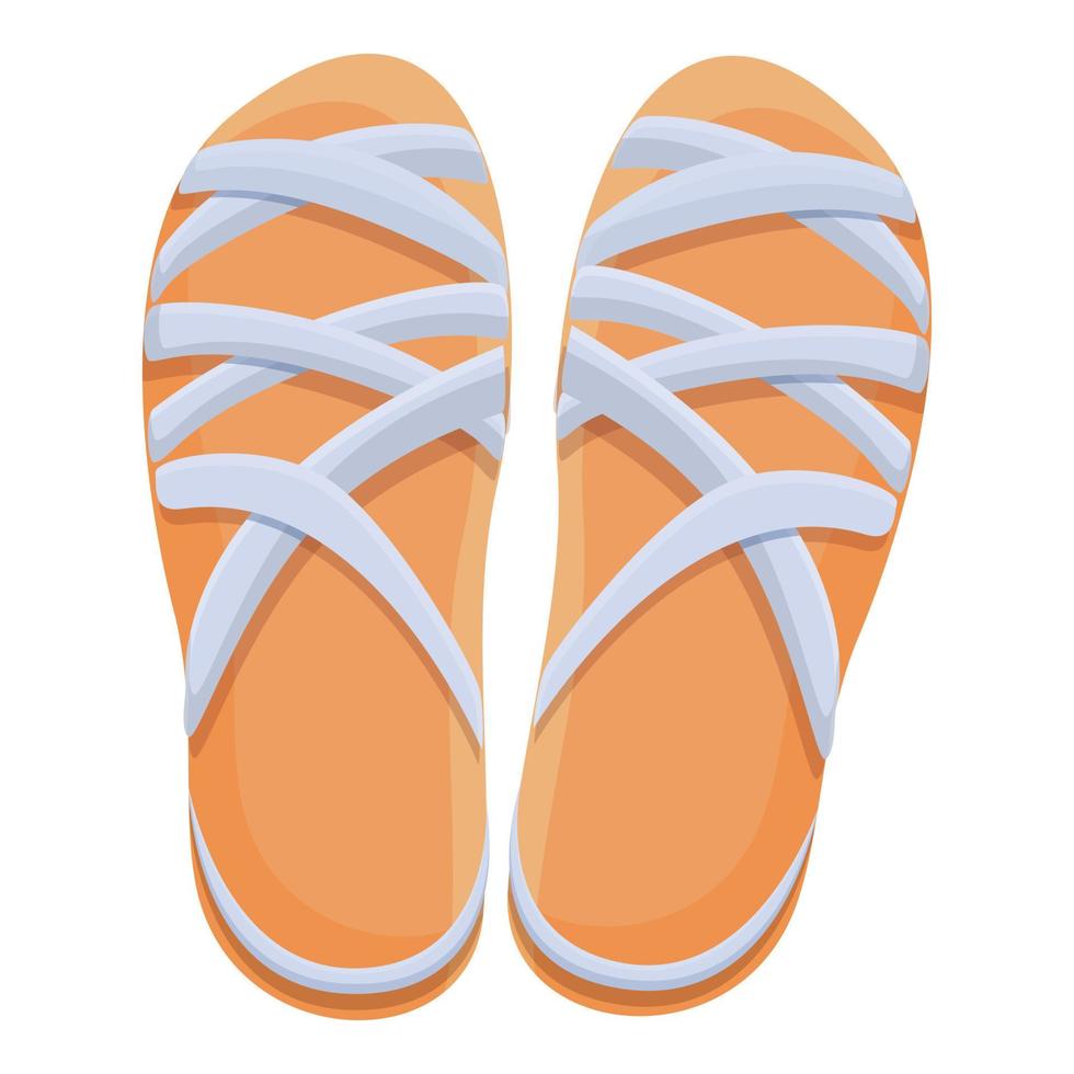 häl sandaler ikon, tecknad serie stil vektor