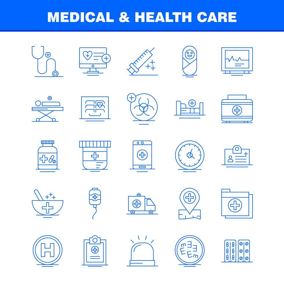 medicinsk och hälsa vård linje ikon för webb skriva ut och mobil uxui utrustning sådan som hjärta vård medicinsk medicinsk medicin sjukhus tabletter medicinsk piktogram packa vektor