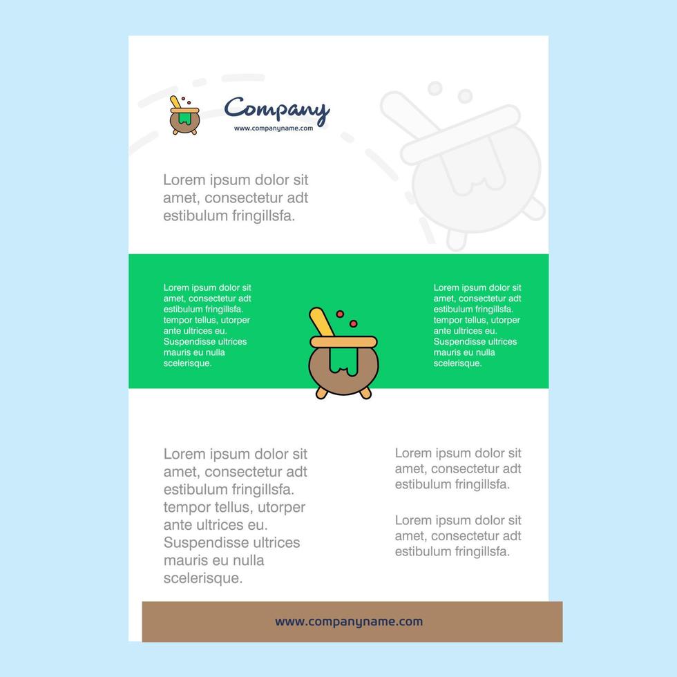 mall layout för matlagning pott comany profil årlig Rapportera presentationer folder broschyr vektor bakgrund