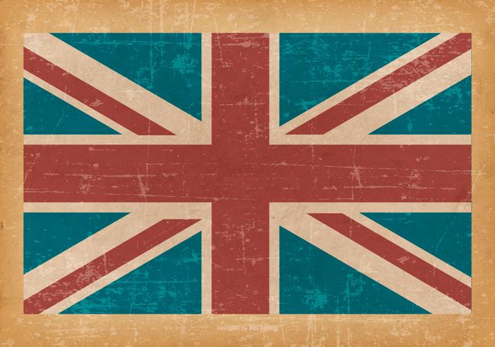 Großbritannien-Flagge auf alten Grunge-Hintergrund vektor