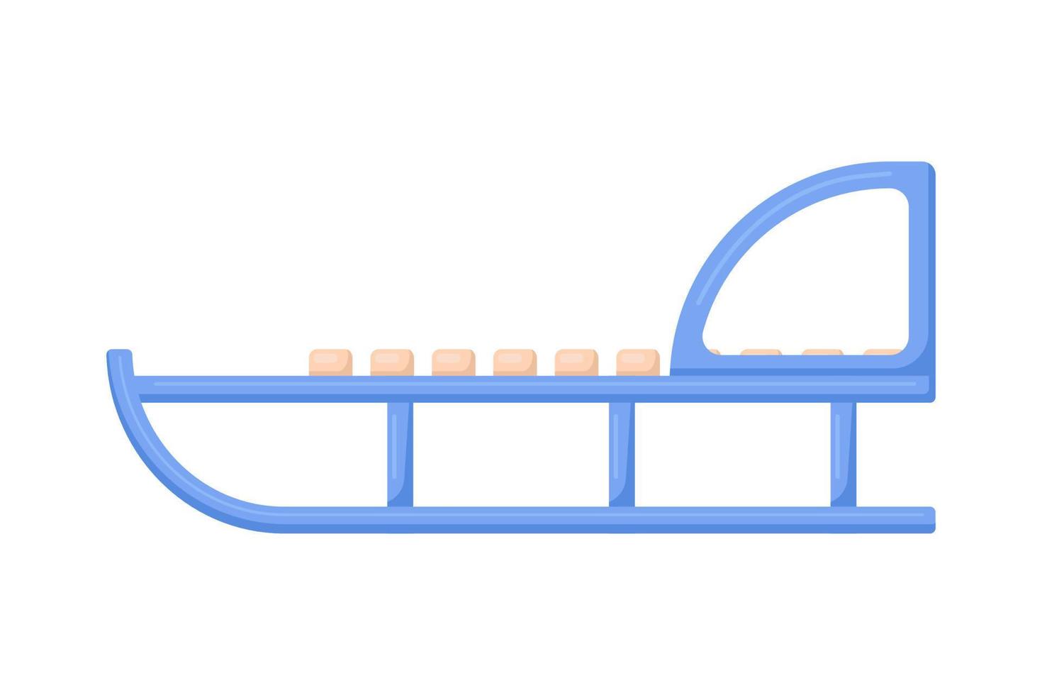 blå enkel släde på en vit bakgrund. vektor illustration