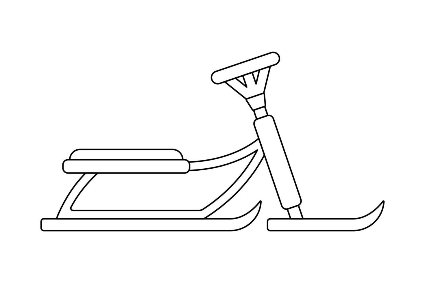 Schneescooter im Stil von Strichzeichnungen. Vektor-Illustration vektor