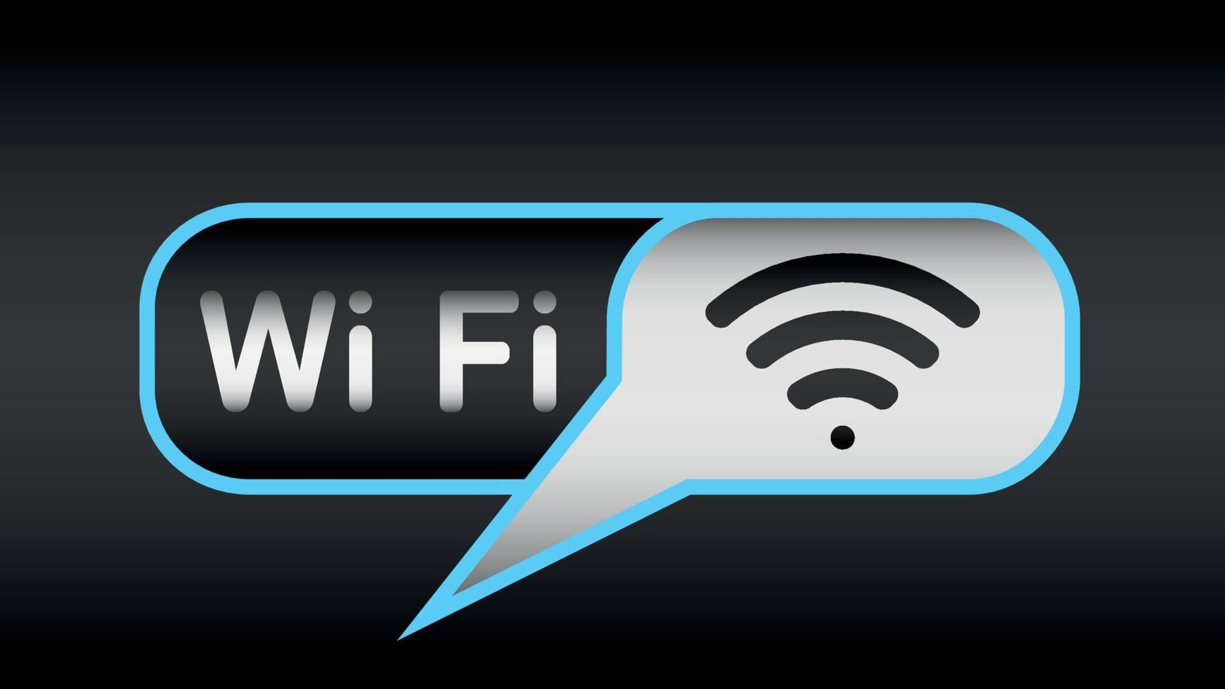 Wi-Fi-Logo oder Symbol isoliert auf schwarzem Hintergrund vektor