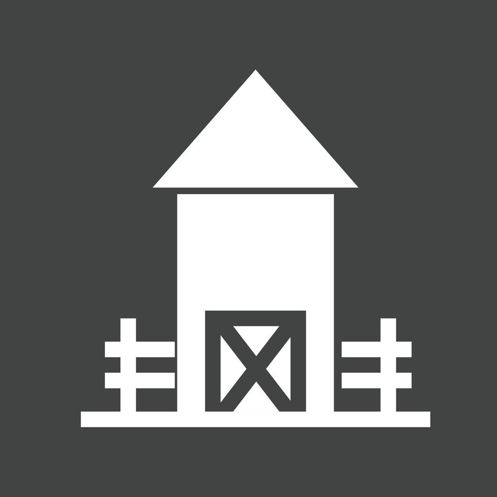 Bauernhaus-Glyphe invertiertes Symbol vektor