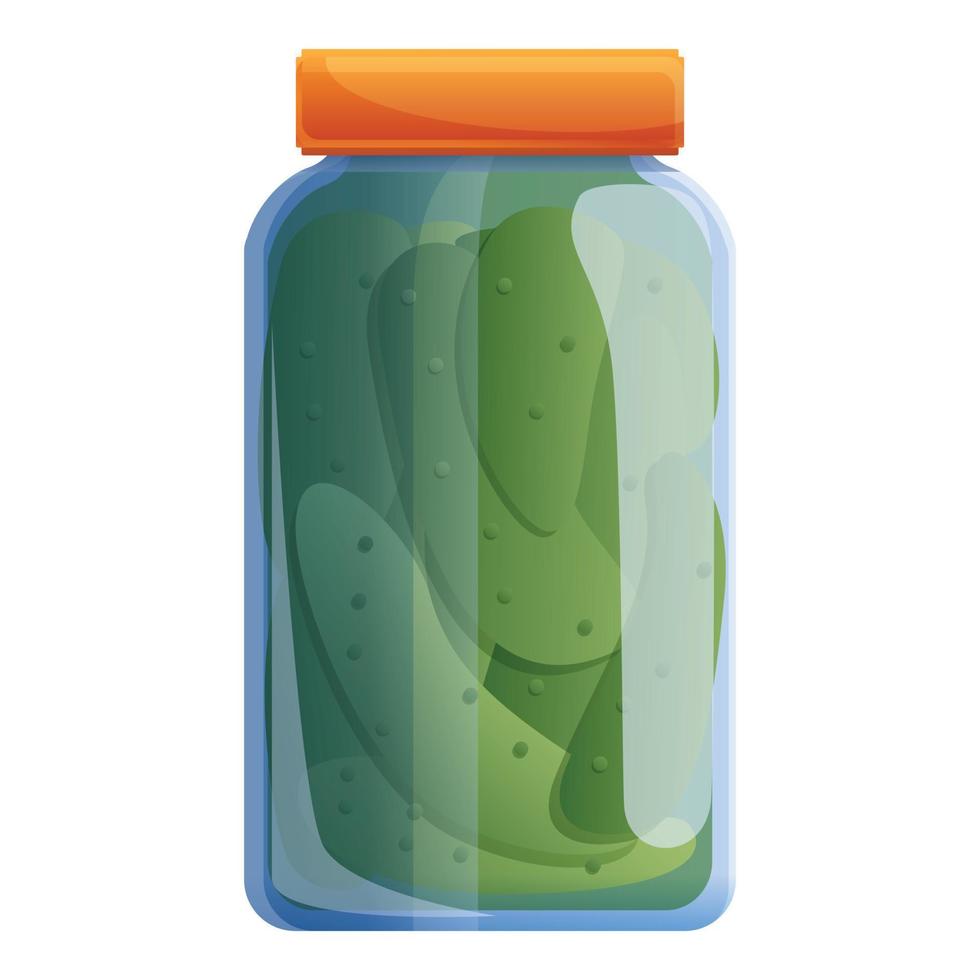 Salzgurken-Glas-Symbol, Cartoon-Stil vektor
