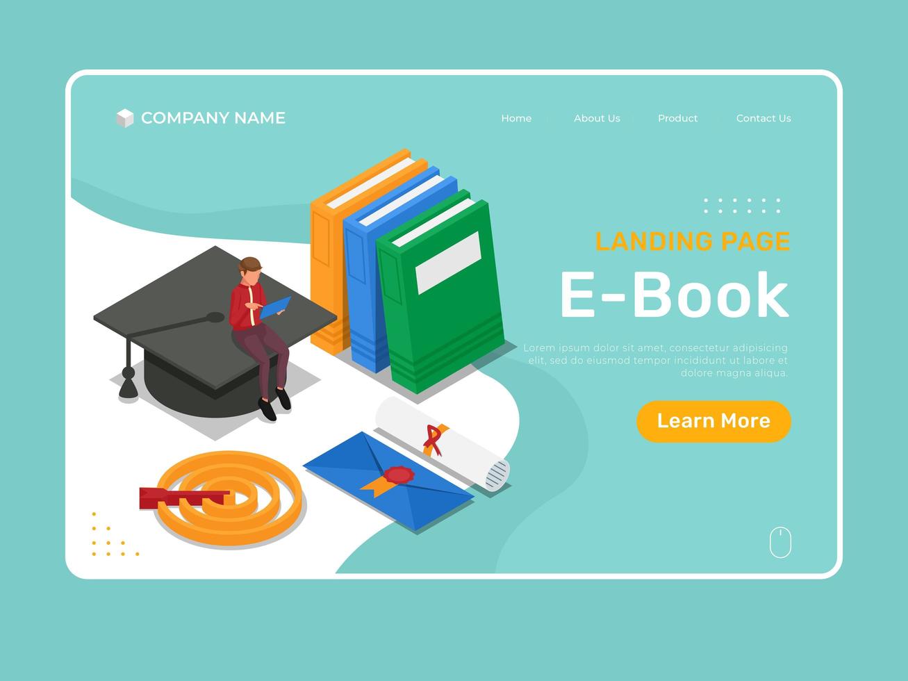 E-Book-Landingpage vektor