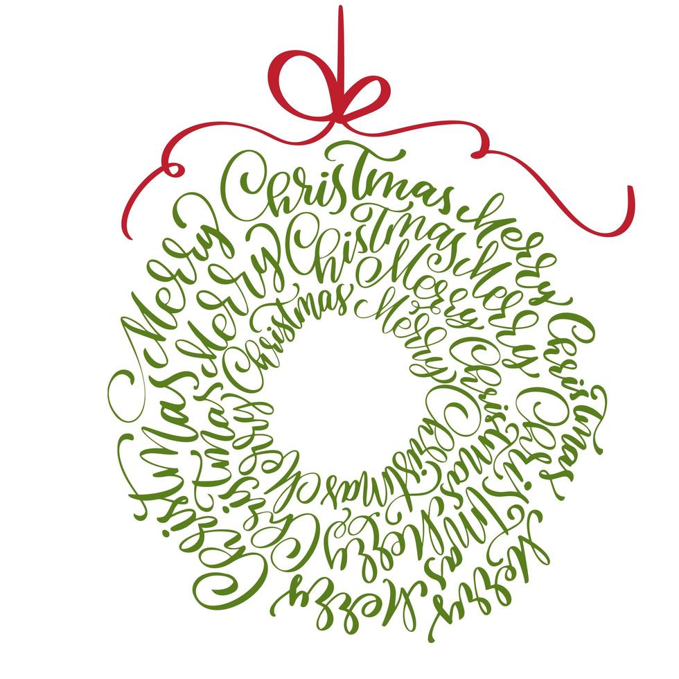 dekorativ julkrans med bokstäver vektor