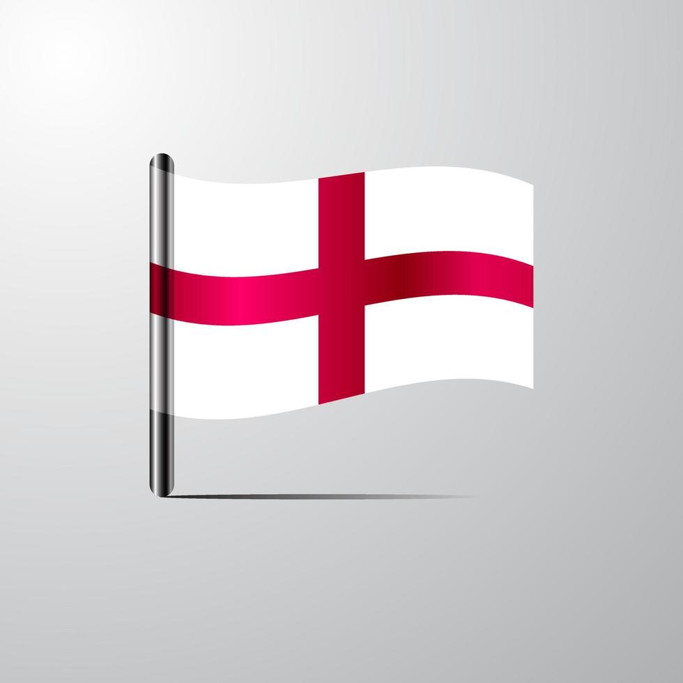 England schwenkt glänzenden Flaggendesignvektor vektor