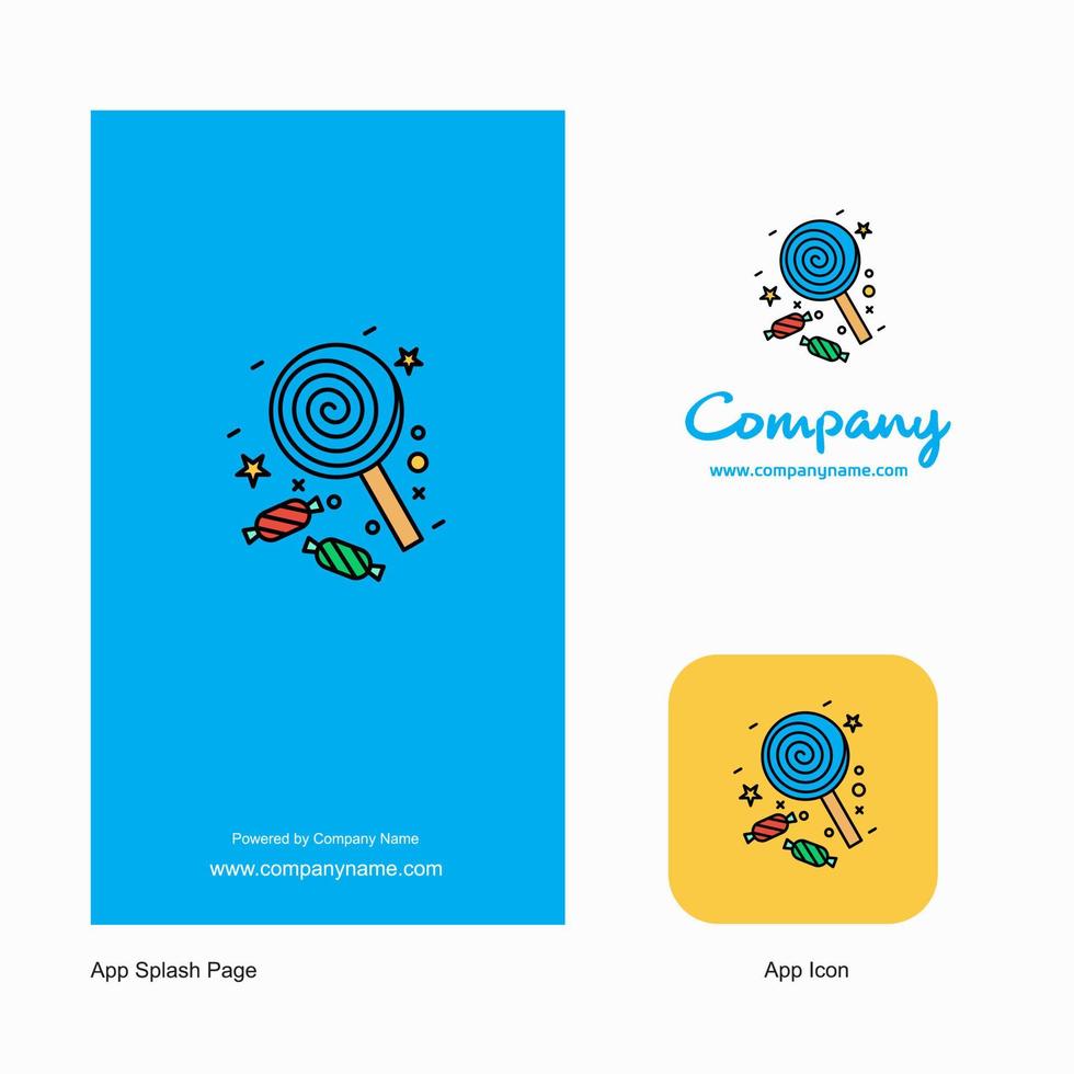 godis företag logotyp app ikon och stänk sida design kreativ företag app design element vektor