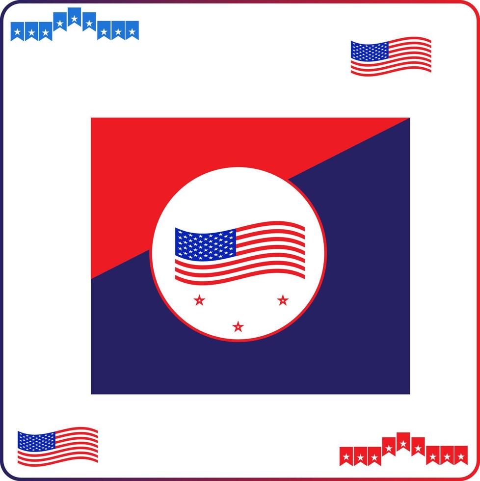 hintergrund tag des präsidenten.us grußkarte zum präsidententag mit der nationalflagge der vereinigten staaten von amerika. vektor