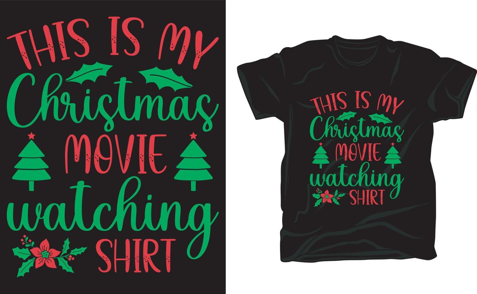 Weihnachts-T-Shirt-Design für den Tag der frohen Weihnachten vektor