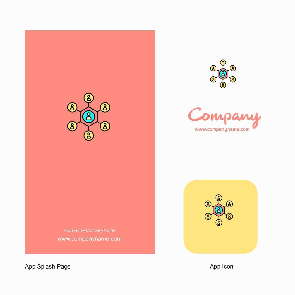 nätverk företag logotyp app ikon och stänk sida design kreativ företag app design element vektor