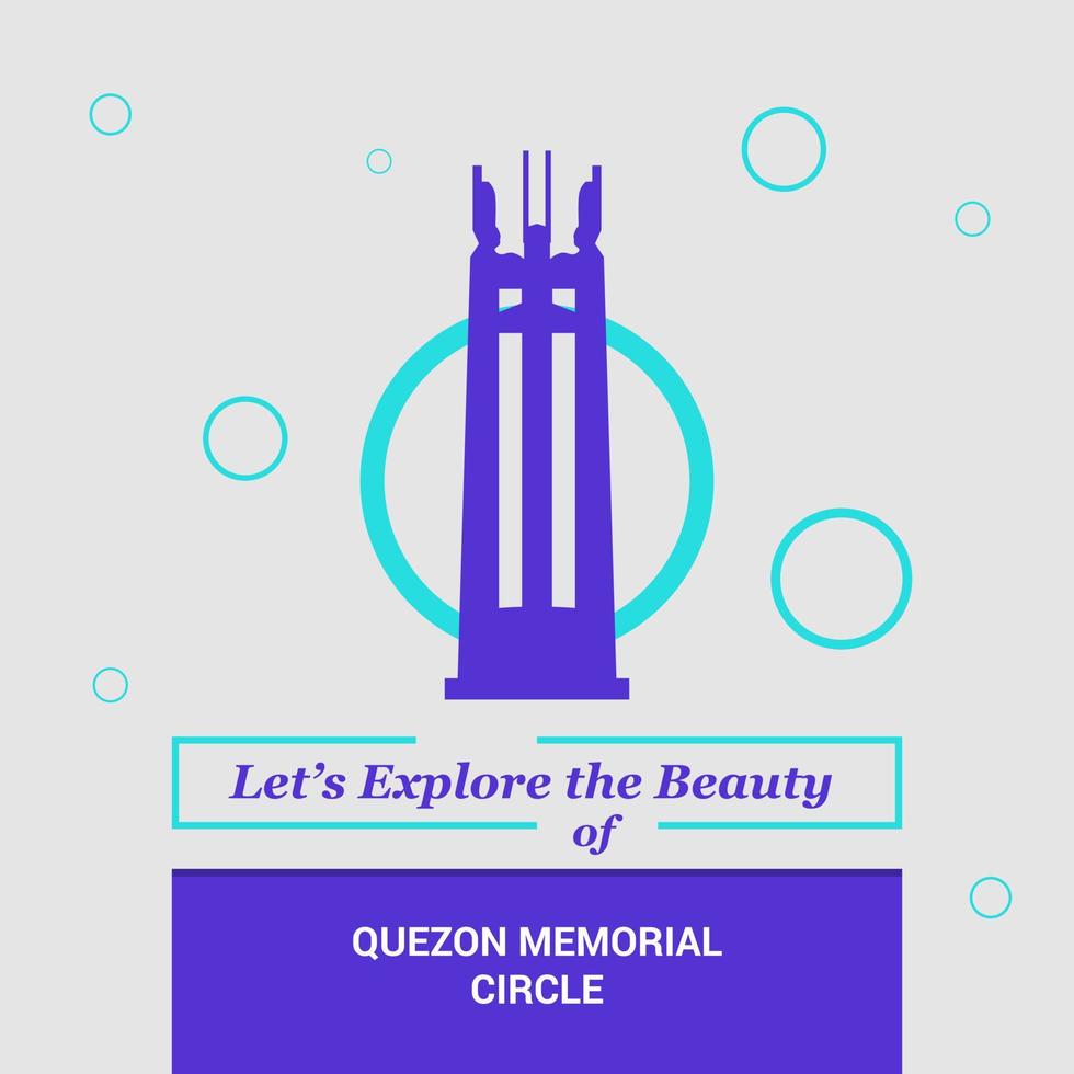 erkunden wir die schönheit des quezon memorial circle quezon city philippines nationale wahrzeichen vektor