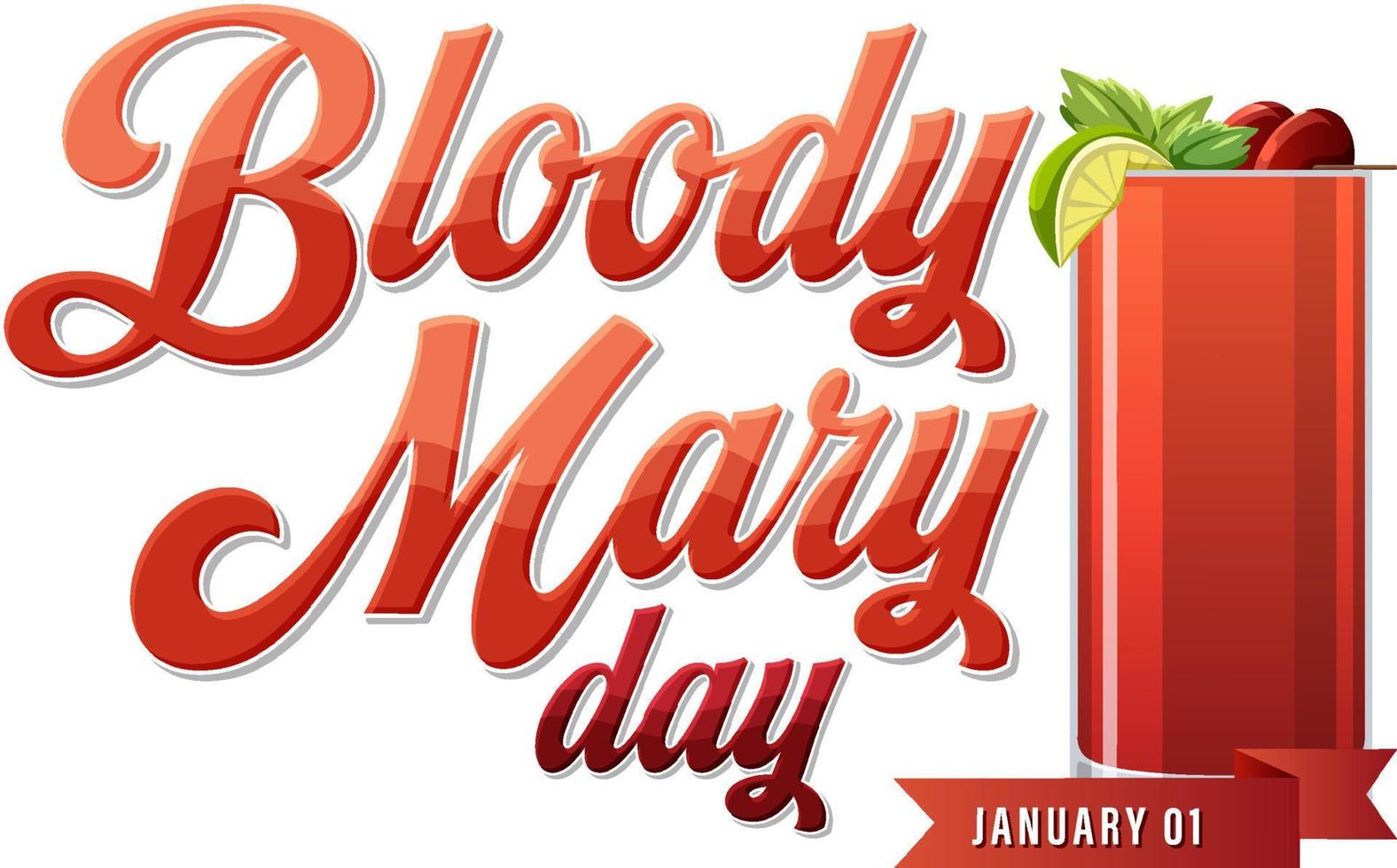 Happy National Bloody Mary Day Symbol vektor