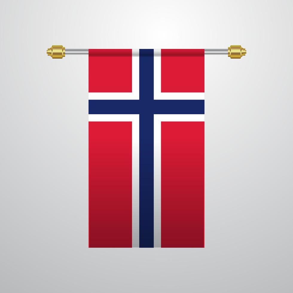 Norge hängande flagga vektor