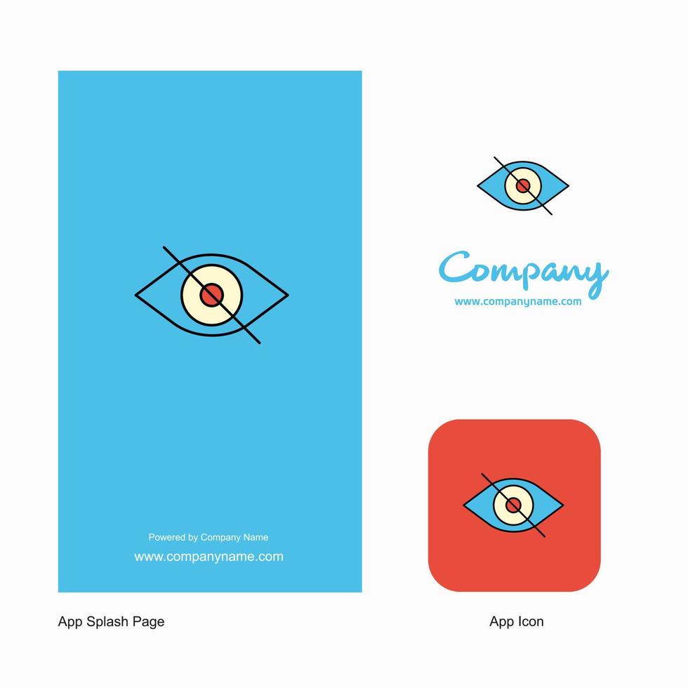 Auge Firmenlogo App-Symbol und Splash-Page-Design kreative Business-App-Designelemente vektor