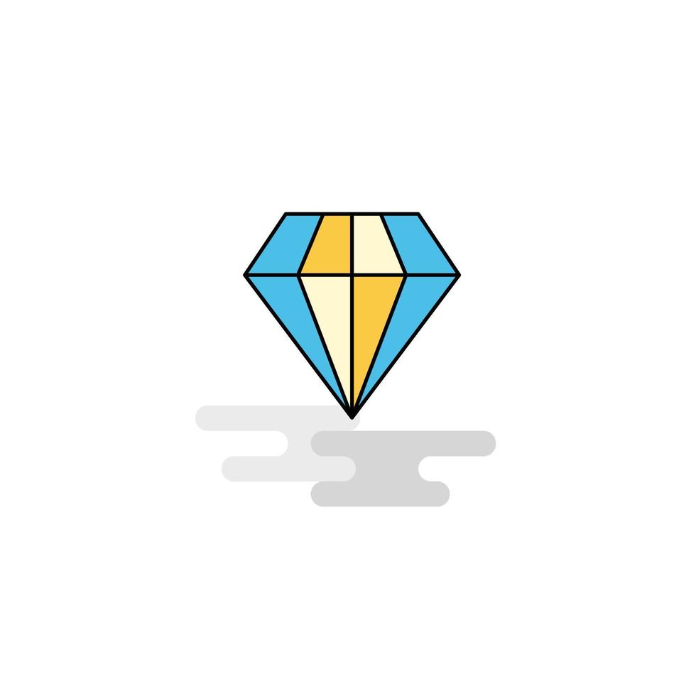 flacher Diamant-Icon-Vektor vektor