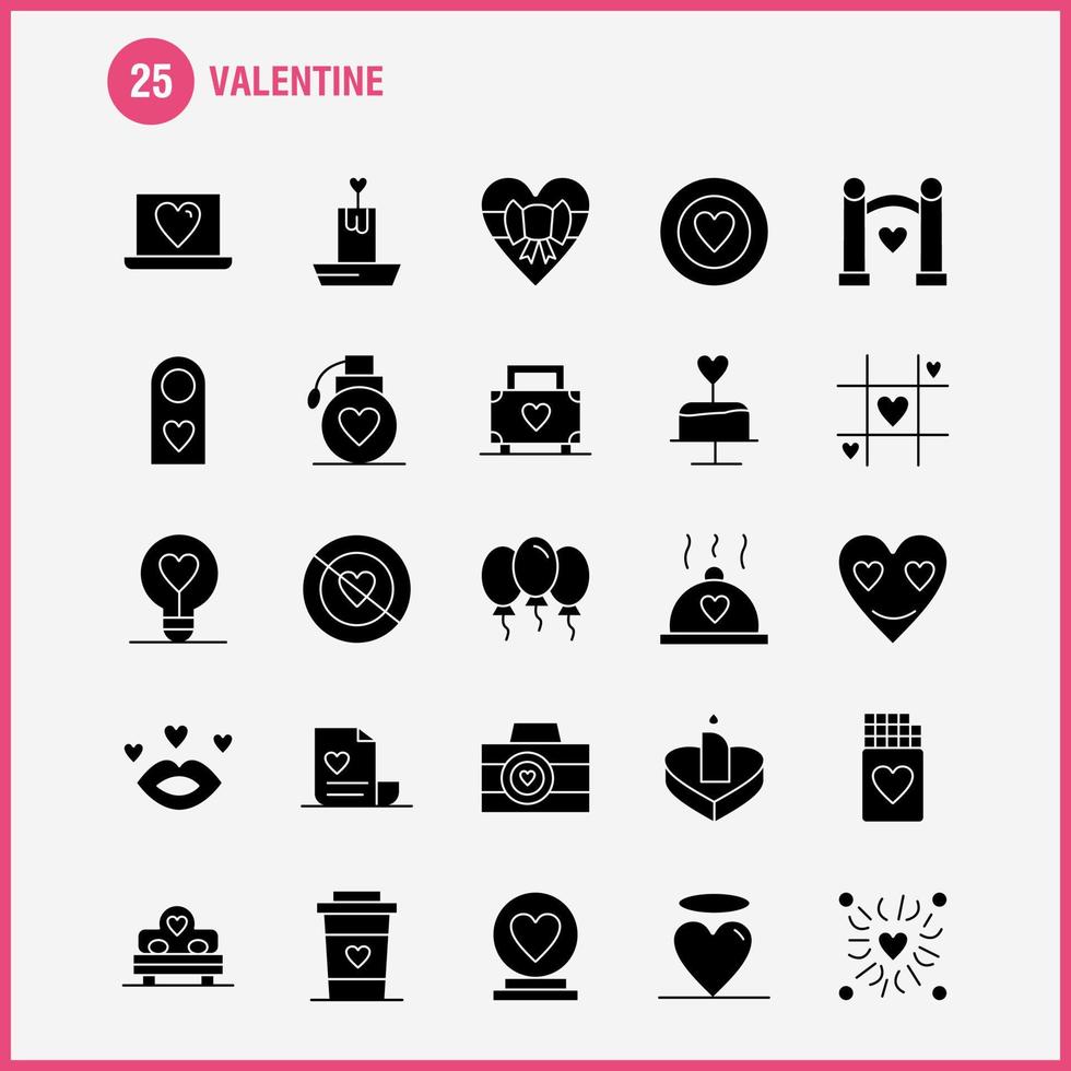 valentine fast glyf ikoner uppsättning för infographics mobil uxui utrustning och skriva ut design inkludera märka tecken kärlek valentine romantisk kärlek hjärta valentine ikon uppsättning vektor