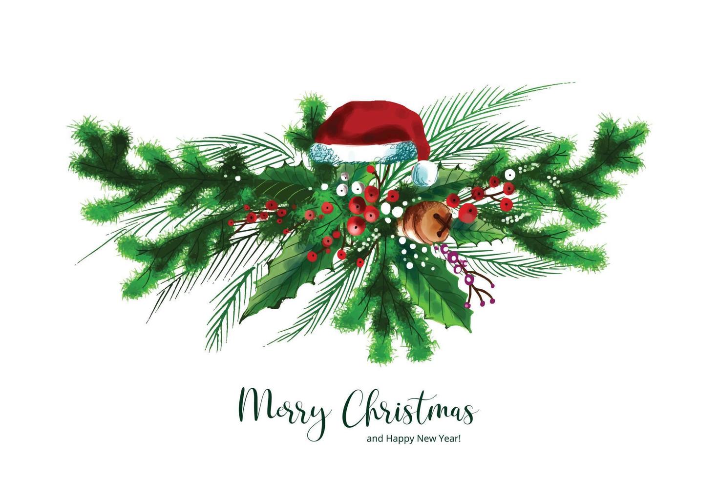 frohe weihnachten feier weihnachtskranz dekorativer kartenhintergrund vektor