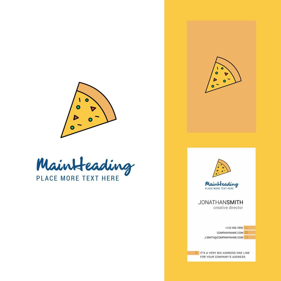 pizza kreativ logotyp och företag kort vertikal design vektor