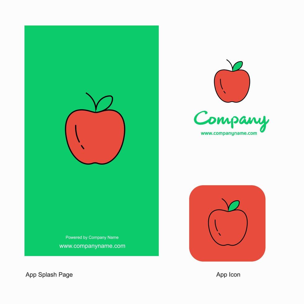 Apple-Firmenlogo, App-Symbol und Splash-Page-Design, kreative Business-App-Designelemente vektor