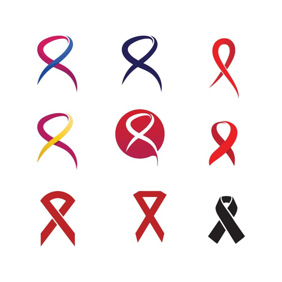 HIV AIDS ikon uppsättning logotyp design vektor