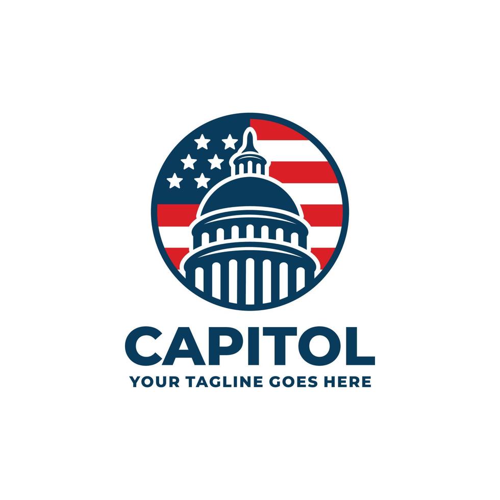 capitol byggnad logotyp design vektor