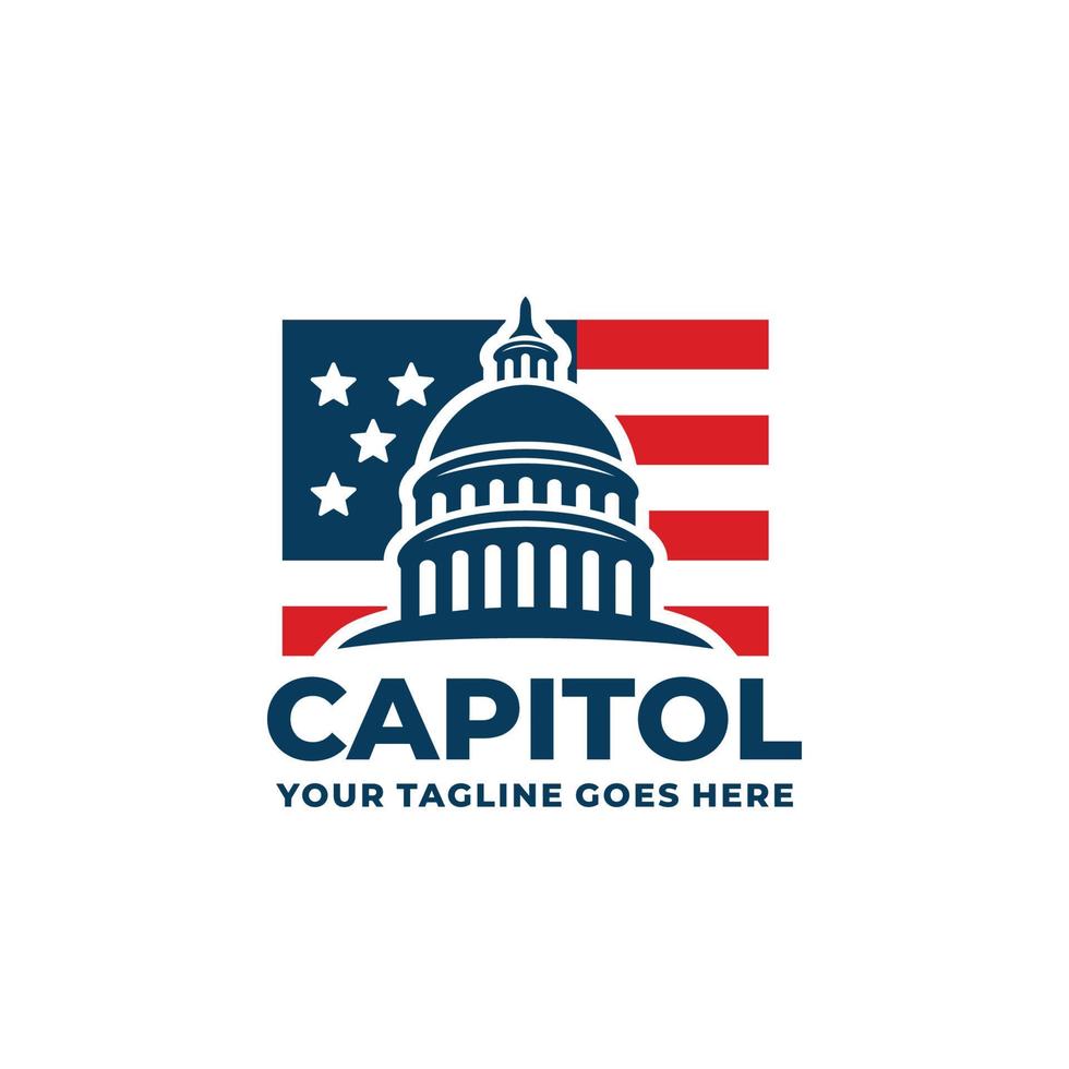 Capitol Building-Logo-Design-Vektor vektor