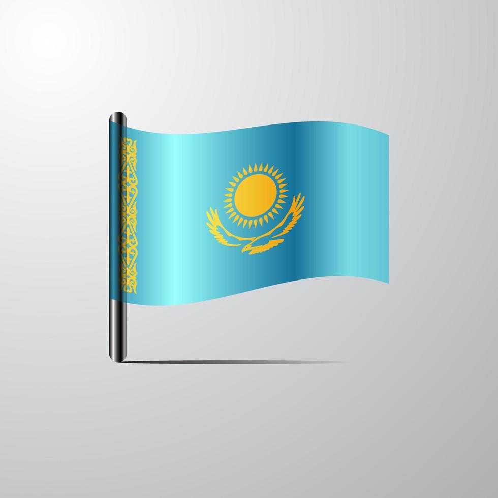 kazakhstan vinka skinande flagga design vektor