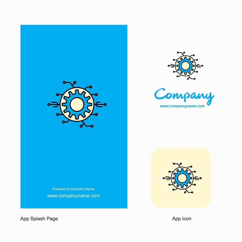 Einstellung Zahnrad Firmenlogo App-Symbol und Splash-Page-Design kreative Business-App-Designelemente vektor