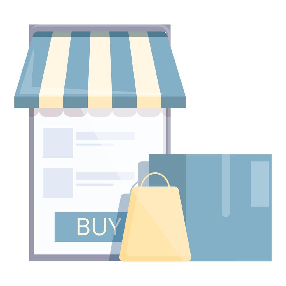 Business-Online-Shop-Symbol Cartoon-Vektor. Ladenverkauf vektor