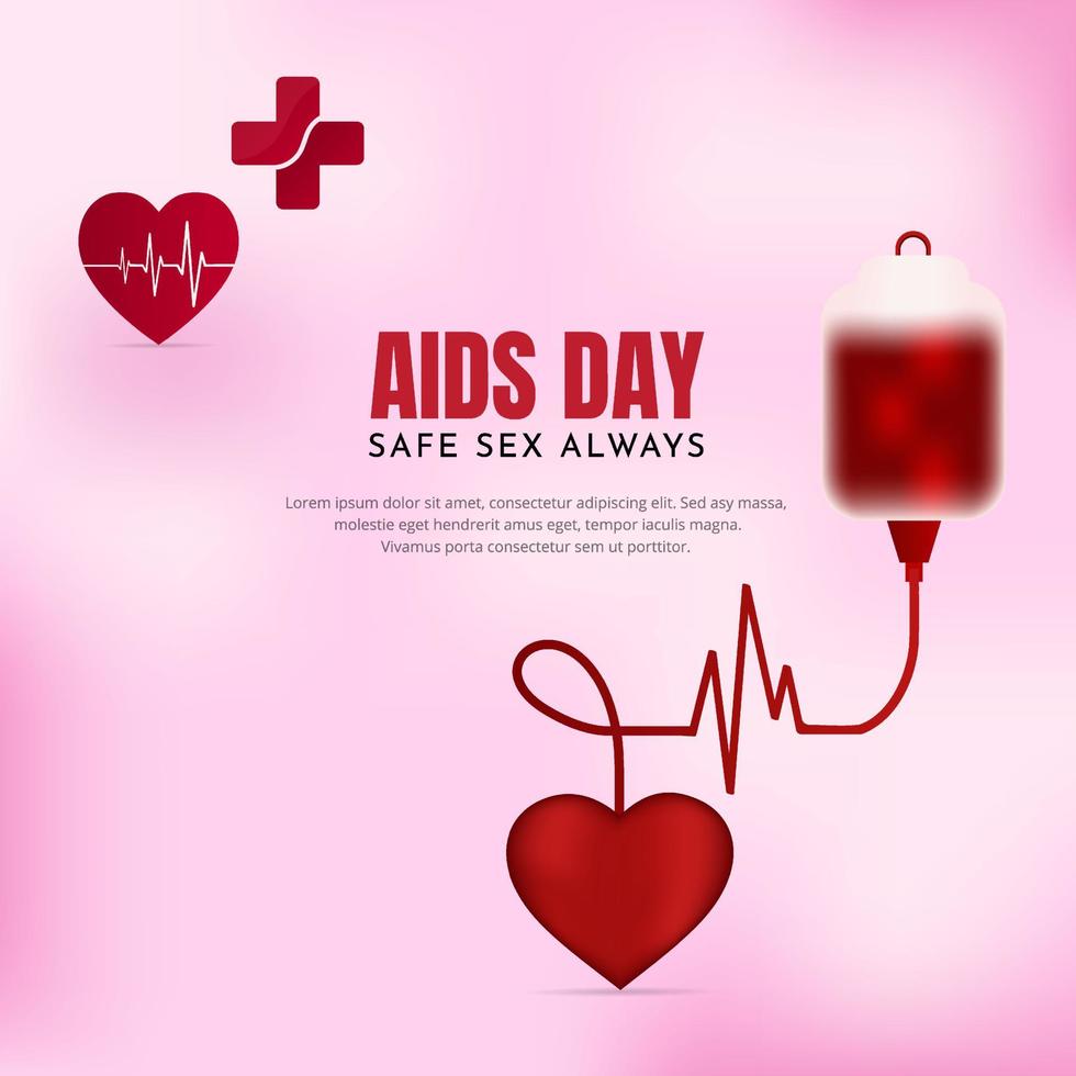 Lycklig AIDS dag design bakgrund. värld AIDS dag design mall vektor