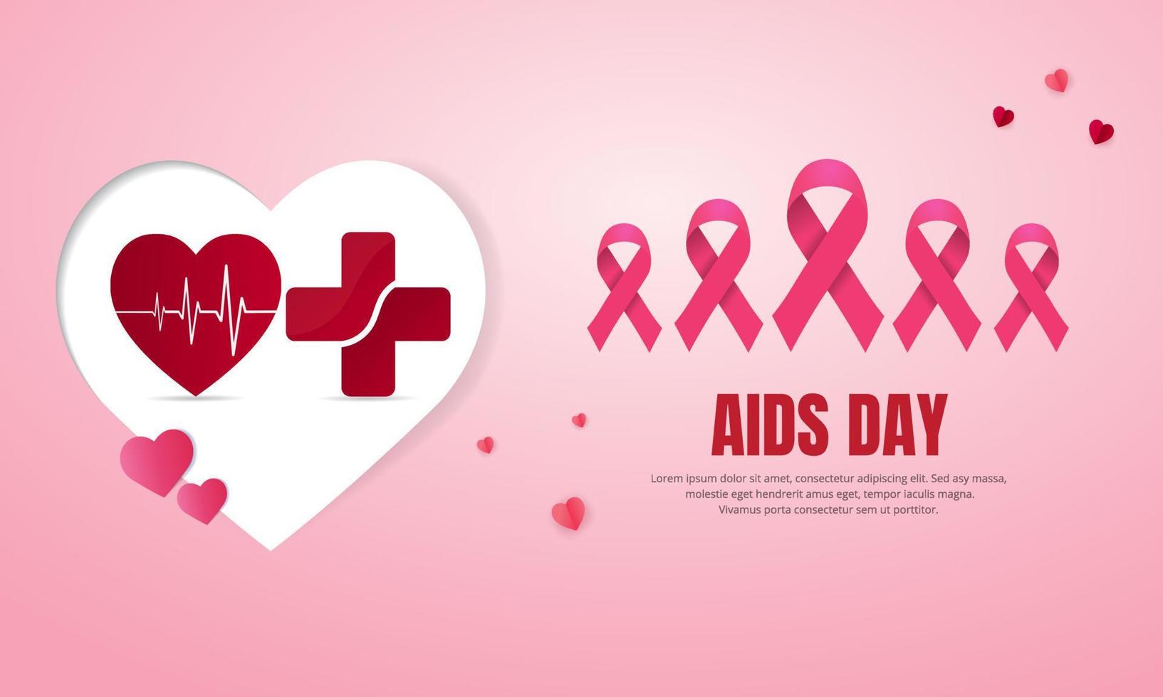 Lycklig AIDS dag design bakgrund. värld AIDS dag design mall vektor