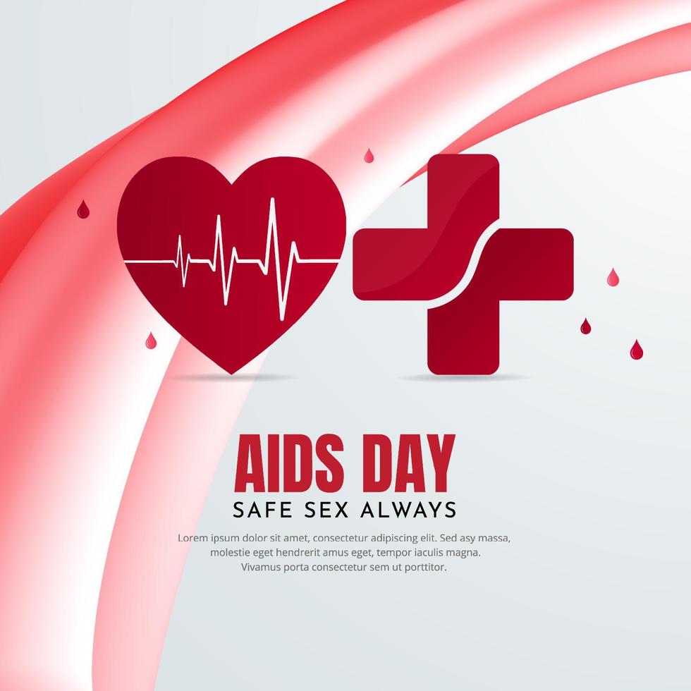 Happy Aids Day Design Hintergrund. Welt-Aids-Tag-Design-Vorlagenvektor vektor