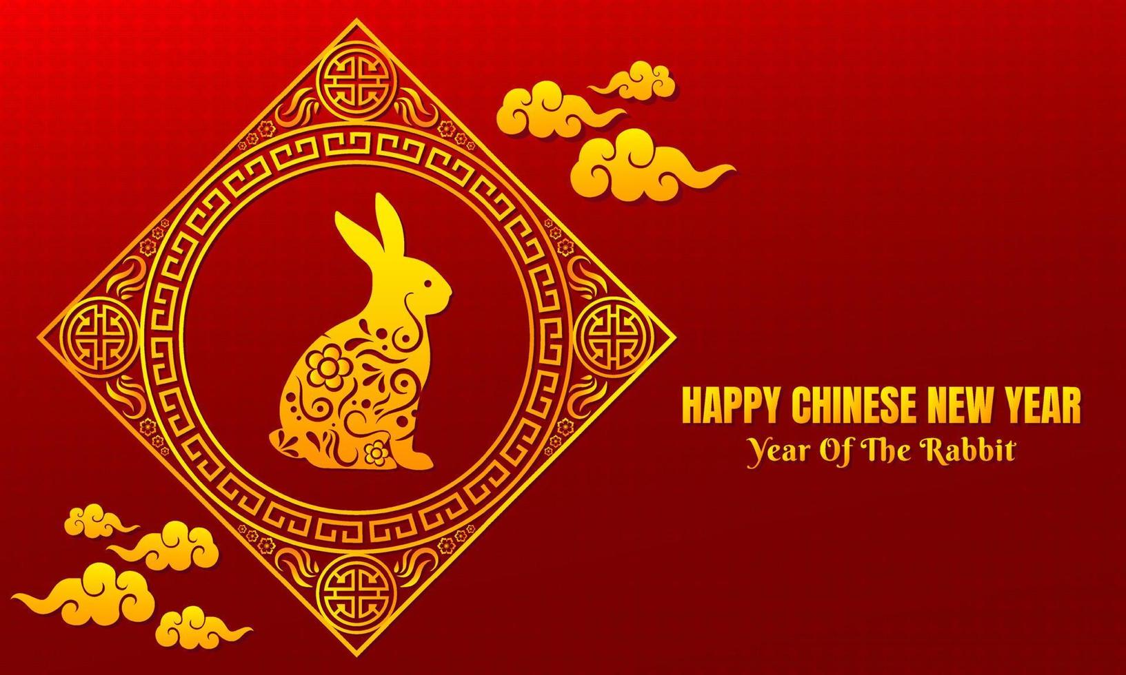 firande av kinesisk ny år design baner . år av de kanin design vektor