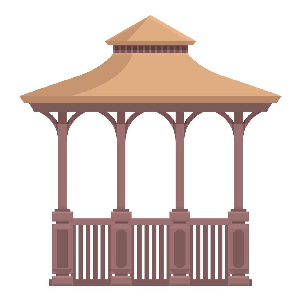 Holz-Pergola-Symbol-Cartoon-Vektor. Hochzeitshaus vektor