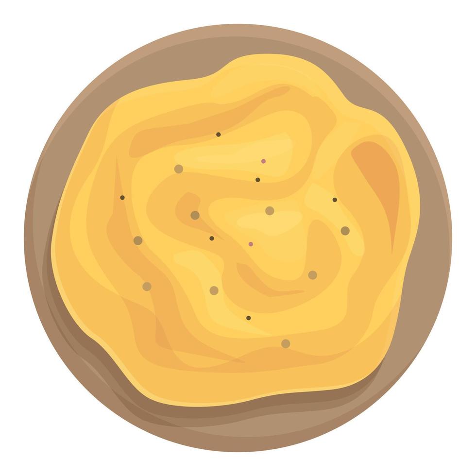 Oliven-Hummus-Symbol Cartoon-Vektor. Pita-Brot vektor