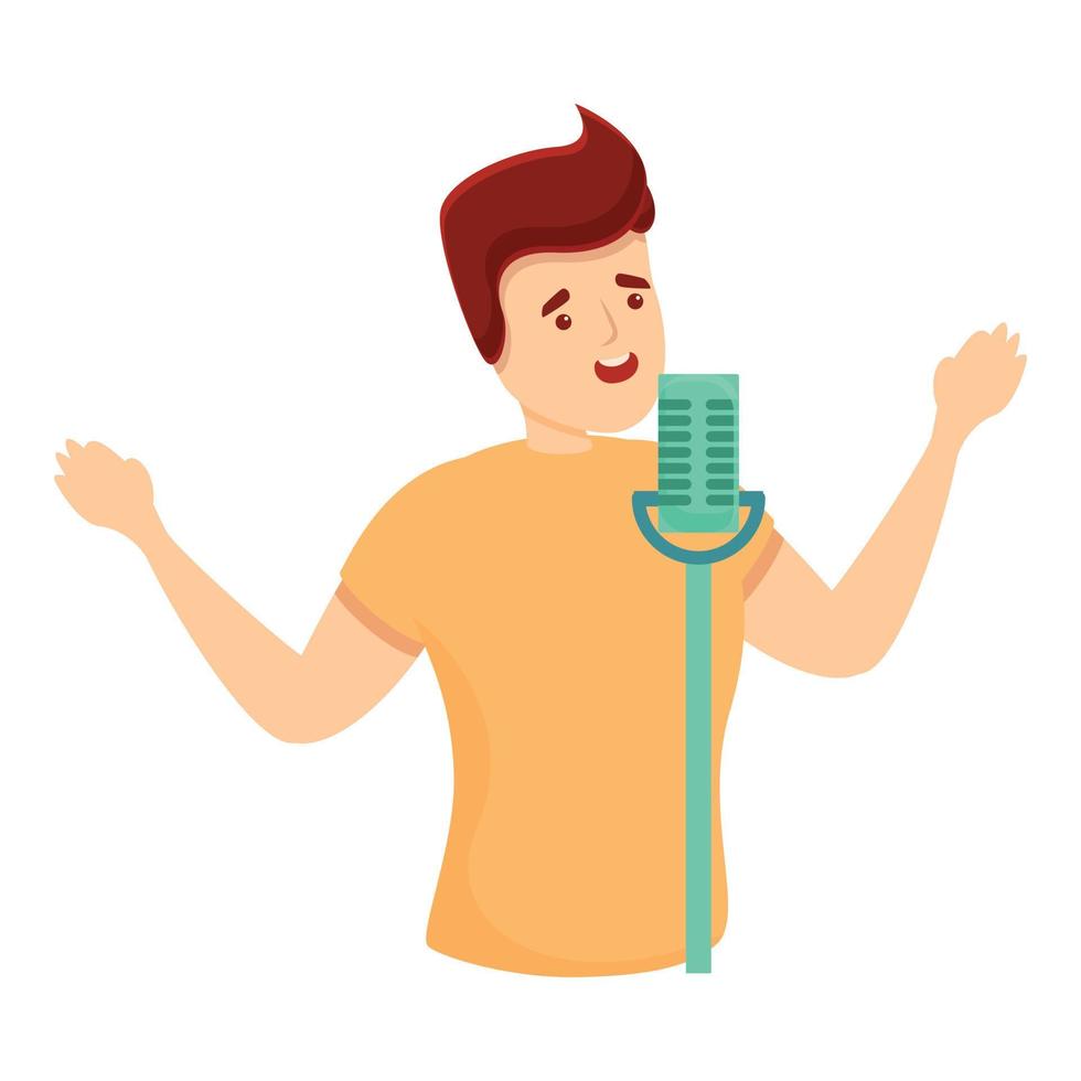 Podcast-Symbol für digitalen Gesang, Cartoon-Stil vektor