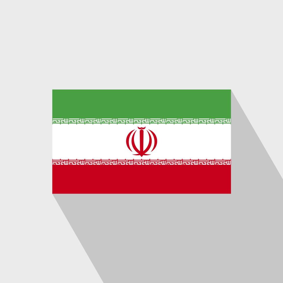 iran flagga lång skugga design vektor